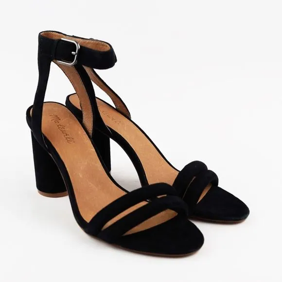 New MADEWELL Size 11 Black Suede Rosalie High-Heel Sandals