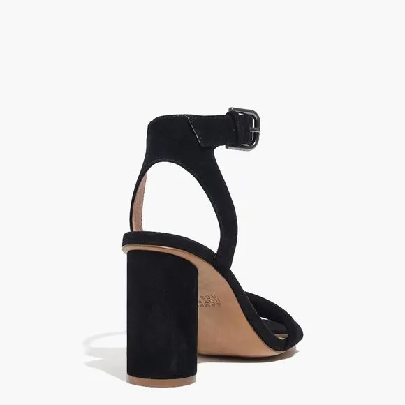 New MADEWELL Size 11 Black Suede Rosalie High-Heel Sandals