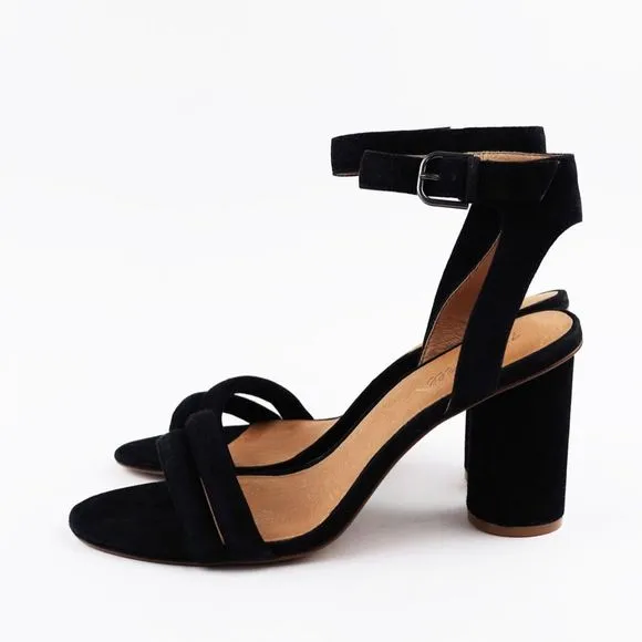 New MADEWELL Size 11 Black Suede Rosalie High-Heel Sandals