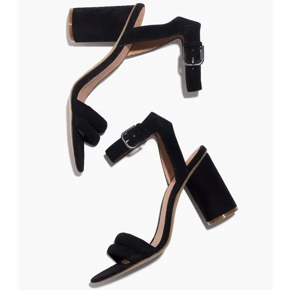New MADEWELL Size 11 Black Suede Rosalie High-Heel Sandals