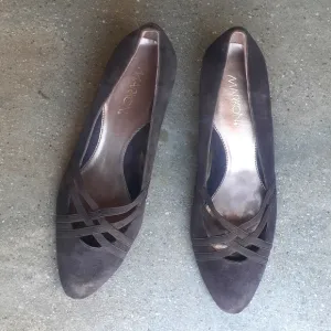 NEW Markon Suede wedges heels Shoes Pumps sz 10 cut out strappy