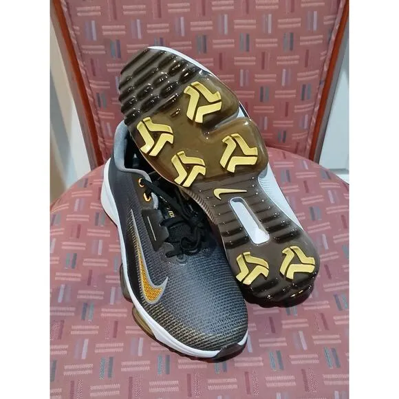 New Men's 13 Nike Zoom Infinity Tour 2 Golf Shoes Black Gold FD0217-003