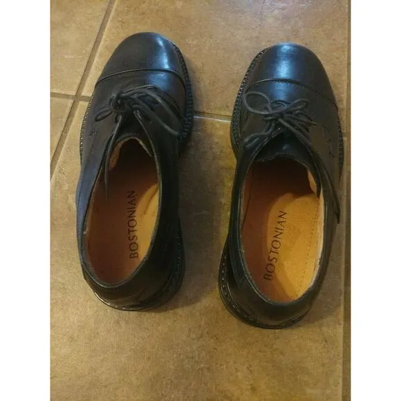 NEW Mens Bostonian Classics 29063 First Flex Cap Toe Dress Shoes Black Size 9 M