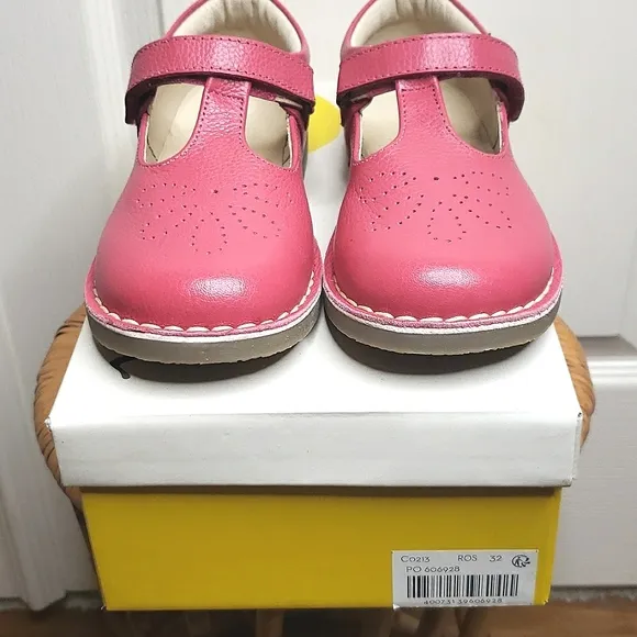 NEW MINI BODEN GIRLS 32 LEATHER T-BAR SHOES