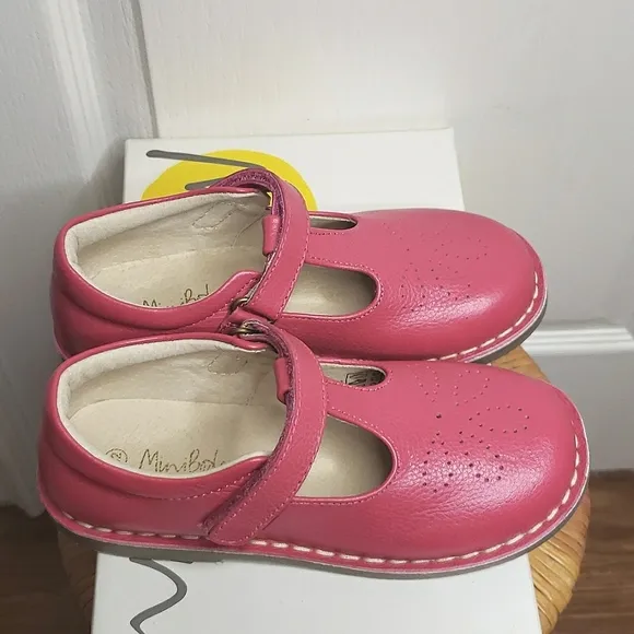 NEW MINI BODEN GIRLS 32 LEATHER T-BAR SHOES