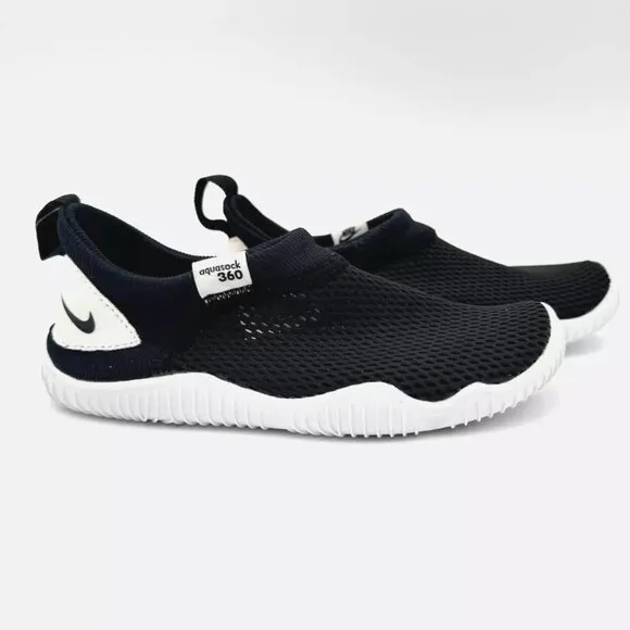 NEW Nike Aqua Sock 360 Shoes Toddler Kid's 943759-003 Black White Sizes 8 9 10