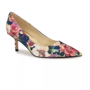 NEW Nine West Arlene Floral Multi Kitten Heels 2” Women’s Size 8 Pink NWOB