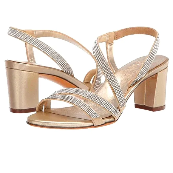 New No Box Naturalizer Vanessa 2 Rhinestone Embellished Strappy Dress Sandal 8.5