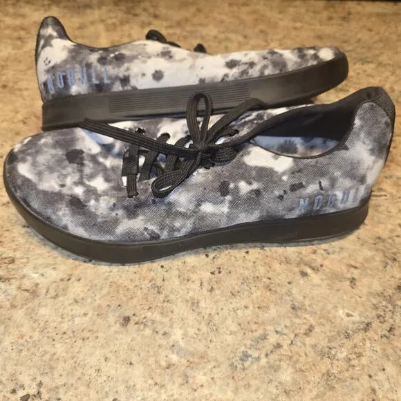 NEW NoBull Women's 8 Canvas Trainer Graphite Black White Tie Dye Sneakers