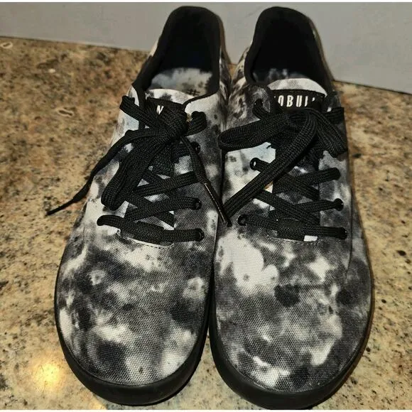 NEW NoBull Women's 8 Canvas Trainer Graphite Black White Tie Dye Sneakers