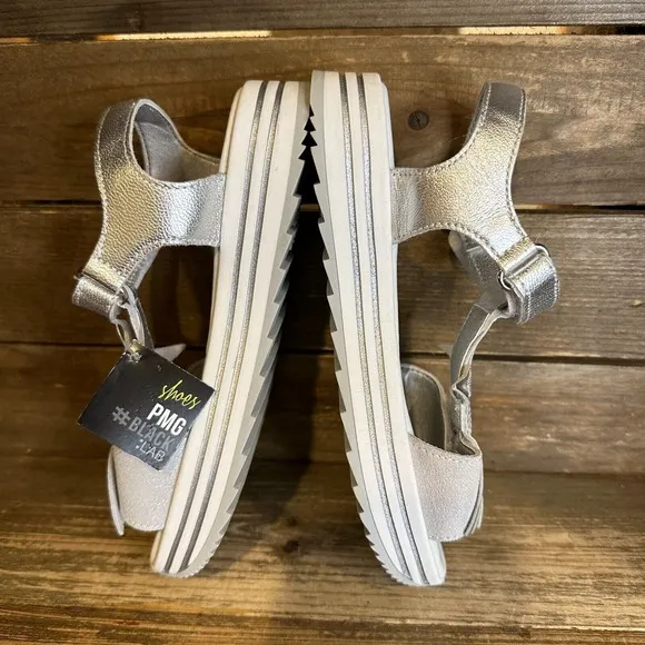 New NWOB Little Kids Primigi Silver Glitter Star Strappy Shoes Sandals Size 13 C