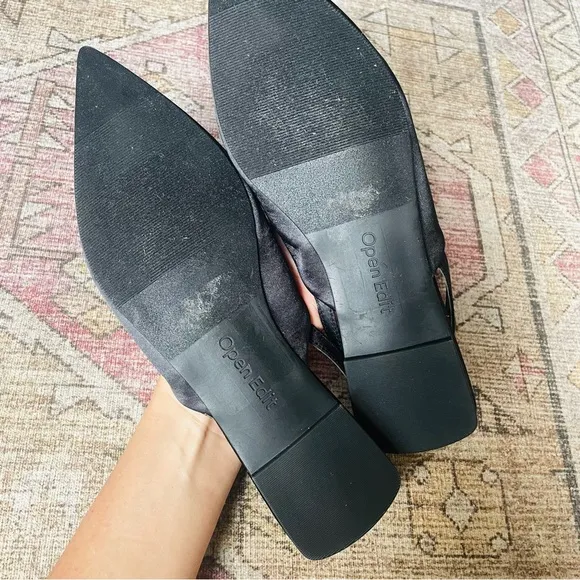 NEW Open Edit Kendall Ornament Pointed Toe Slingback Flats