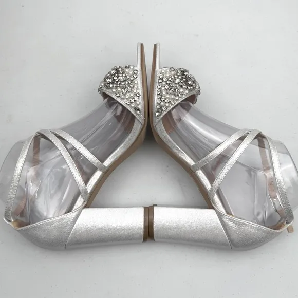 NEW Paradox London Pink Women's Hira Block Heel Sandal Silver Size 8.5
