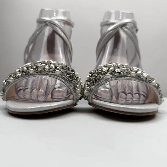 NEW Paradox London Pink Women's Hira Block Heel Sandal Silver Size 8.5