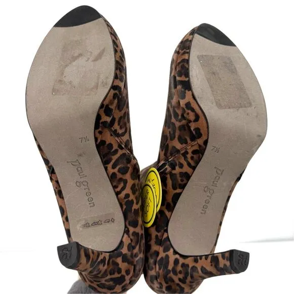 NEW Paul Green Caliente Leopardino Sahara Leopard Print Booties Size 10 US