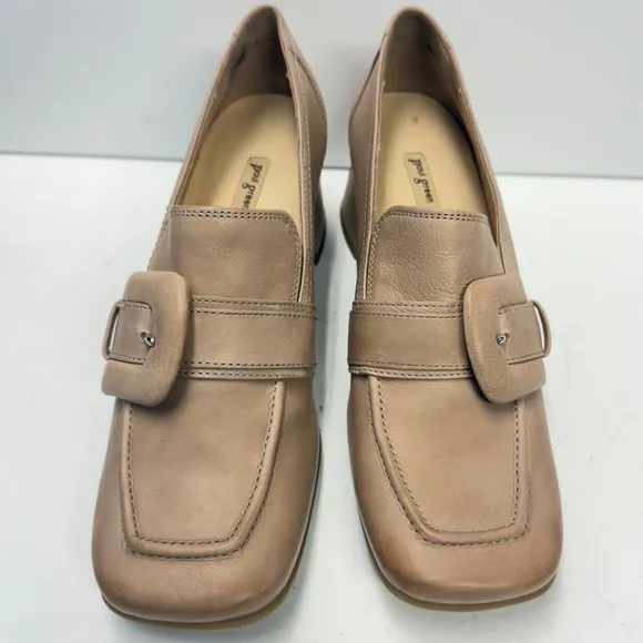 New Paul Green Robin Heel Sabbia Leather Pumps