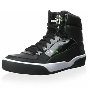 New PUMA Men's MCQ Brace Mid Shoes Black/Black/Flame Scarlet, 8.5 lid is missing