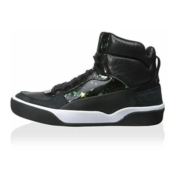 New PUMA Men's MCQ Brace Mid Shoes Black/Black/Flame Scarlet, 8.5 lid is missing
