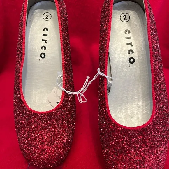 New Red Glitter Girls shoes