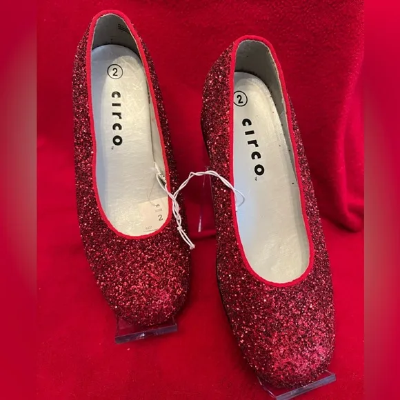 New Red Glitter Girls shoes