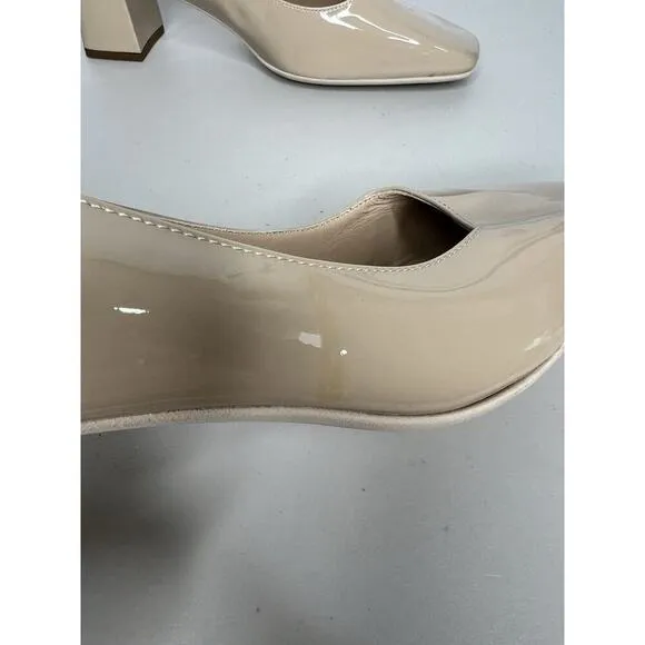 New Ron White &quot;Lizbeth&quot; Square Toe Block Heel Italy Nude Pump Shoes Size 40/9.5