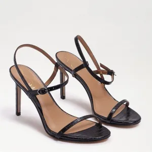 NEW! Sam Edelman Black Croc Doran Strappy Heeled Sandal - Size 8.5