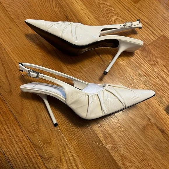 NEW size 39 ivory bridal slingback pumps