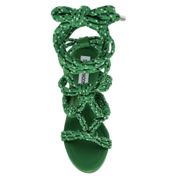 NEW Steve Madden Fiore Ankle Tie Sandal in Green Sz. 9