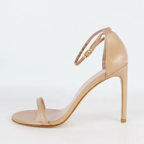 New Stuart Weitzman Nudistsong Ankle Strap Leather Sandals -Wedding, Party, Work