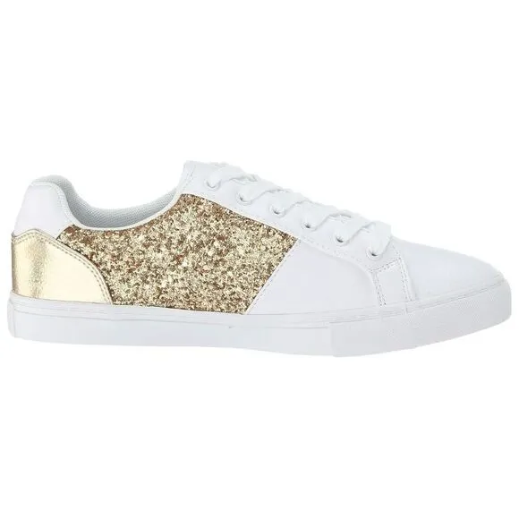 New Tommy Hilfiger Glitter gold and white Woman's Sneakers &amp; Athletic Shoes Tomm