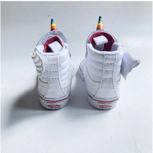 NEW Vans Sz 5 Unicorn 🦄 Rainbow White Red Sneakers