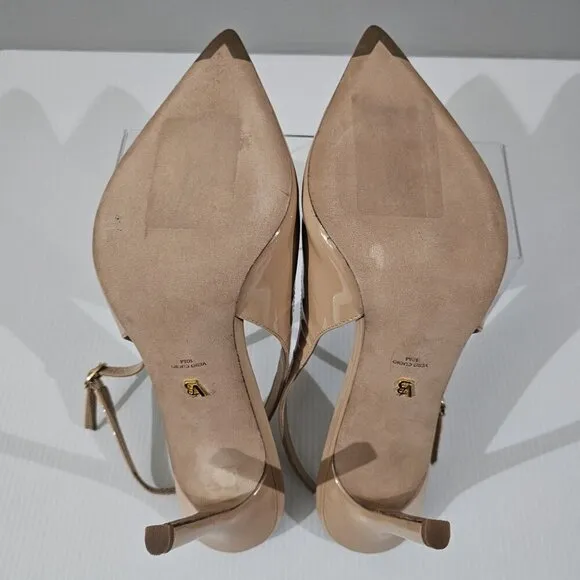 NEW Veronica Beard Lisa Slingback Stiletto Heel Tan Patent Leather Size 10