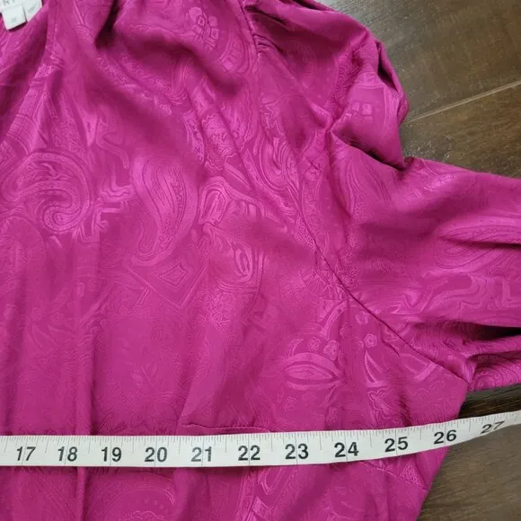 NEW Veronica Beard Weiss Paisley Dress Womens 22 Silk Magenta Classy Chic Retro