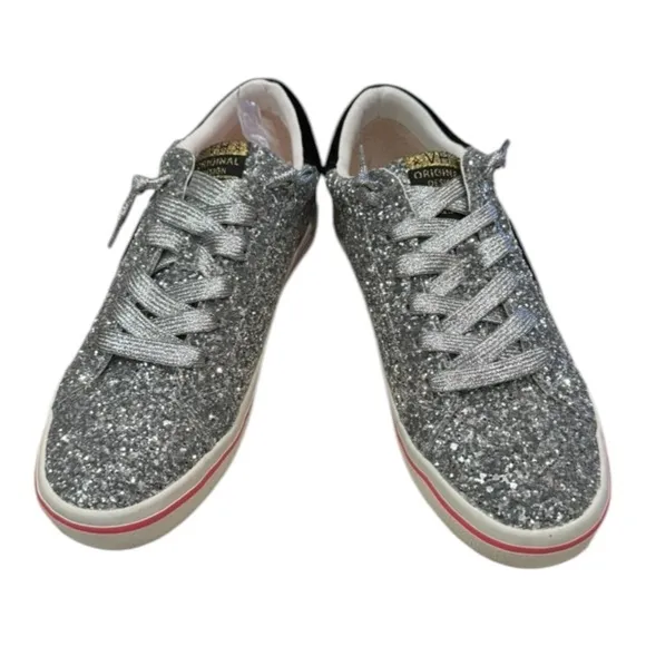 New Vintage Havana Flair 6 Silver Glitter Women's Shoes Sneakers 8
