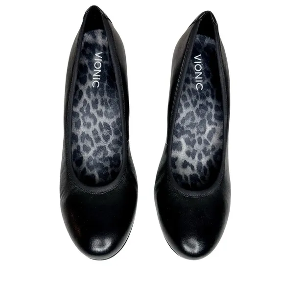 New Vionic Mabrey Black Career Pumps Heels SZ 10 Shoes