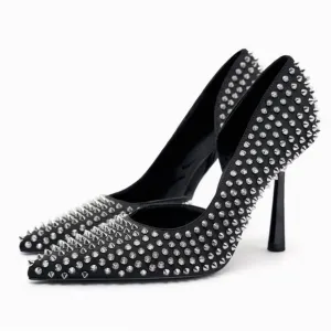 New! Zara Black Studded Women's Shoes in size 6.