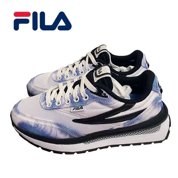 NEW Fila Women's Renno Tie Dye Blue Black Tennis Shoes Sneakers 5 7.5 8