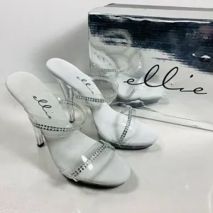NIB Ellie Shoes Women's M-Loretta Clear Strap Dress Stiletto Heel Sandal Size 8