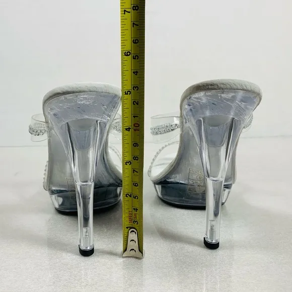 NIB Ellie Shoes Women's M-Loretta Clear Strap Dress Stiletto Heel Sandal Size 8
