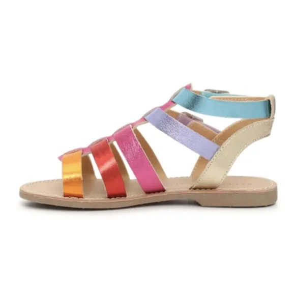 NIB Kelly &amp; Katie Chloe Gladiator Rainbow Sandal Size 12T