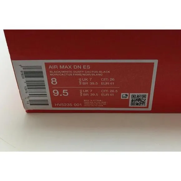NIB Mens Nike Air Max DN ES Black/White-Dusty Cactus-Black HV5235-001 Size 8