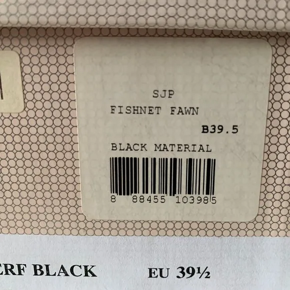 NIB SJP by Sarah J Parker Fishnet Fawn Black Mesh Glow Pumps EU 39.5 US 9 100mm