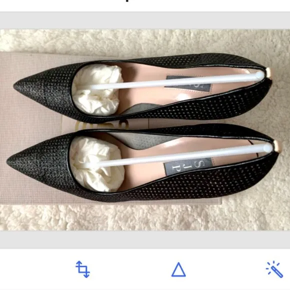 NIB SJP by Sarah J Parker Fishnet Fawn Black Mesh Glow Pumps EU 39.5 US 9 100mm