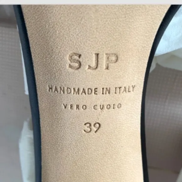NIB SJP by Sarah Jessica Parker Carrie Black T-Strap Pumps EU 39 US 8.5 100mm