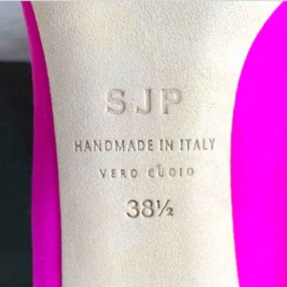 NIB SJP by Sarah Jessica Parker Fawn Satin Pumps EU 38.5 US 7.5 Pink Candy 70mm