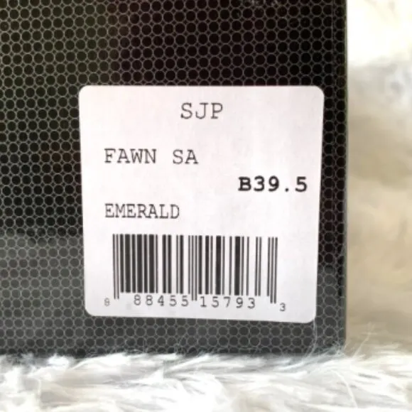 NIB SJP by Sarah Jessica Parker Fawn Satin Pumps EU39.5 US8.5 Emerald Green 100