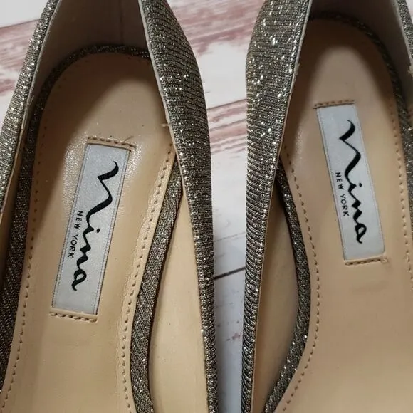NIB Nina Shoes Carolyn Steel Luna Shine -size 5