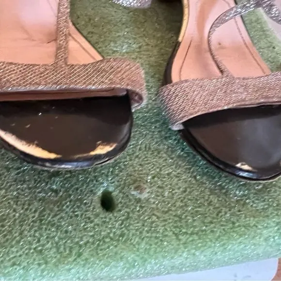 Nicholas Kirkwood glitter flats pearl heel sandals ballet shoes slide in t strap