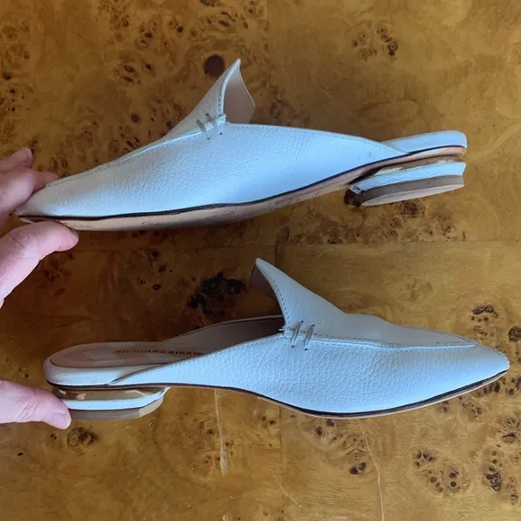 Nicholas Kirkwood White Mules Slide size 5.5 (35.5)