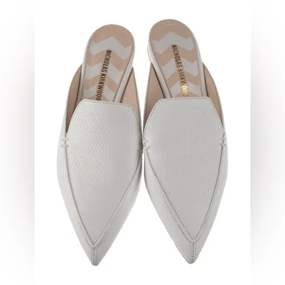 Nicholas Kirkwood White Mules Slide size 5.5 (35.5)